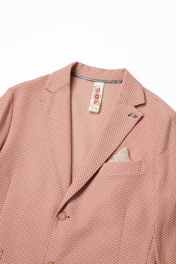 ジャガードパターンイージージャケット / Col：ROSSO イタリアンレッド