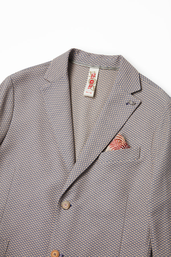 ジャガードパターンイージージャケット / Col：ROYAL ロイヤルブルー