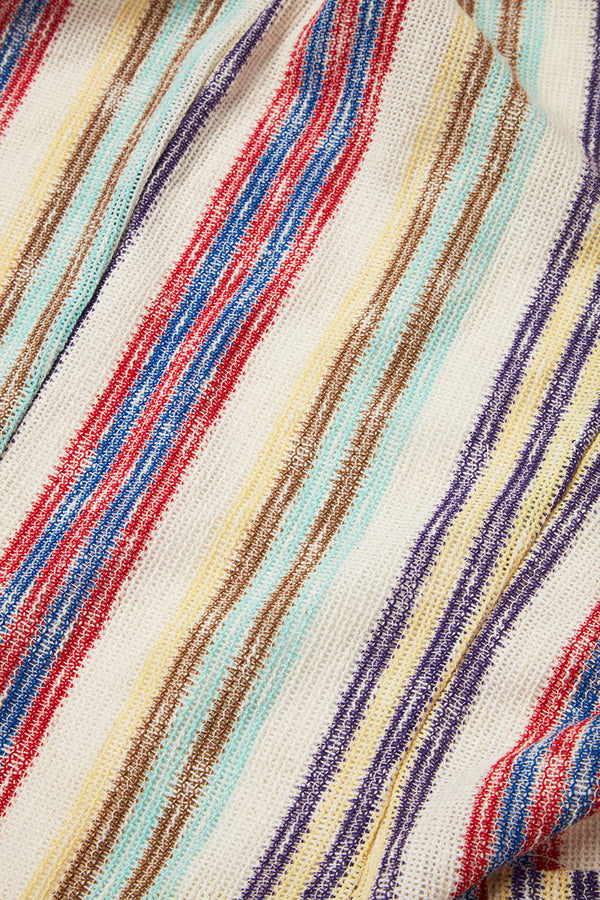 ランダムストライプカラミ織ジャケット / Col：VAR1 マルチ