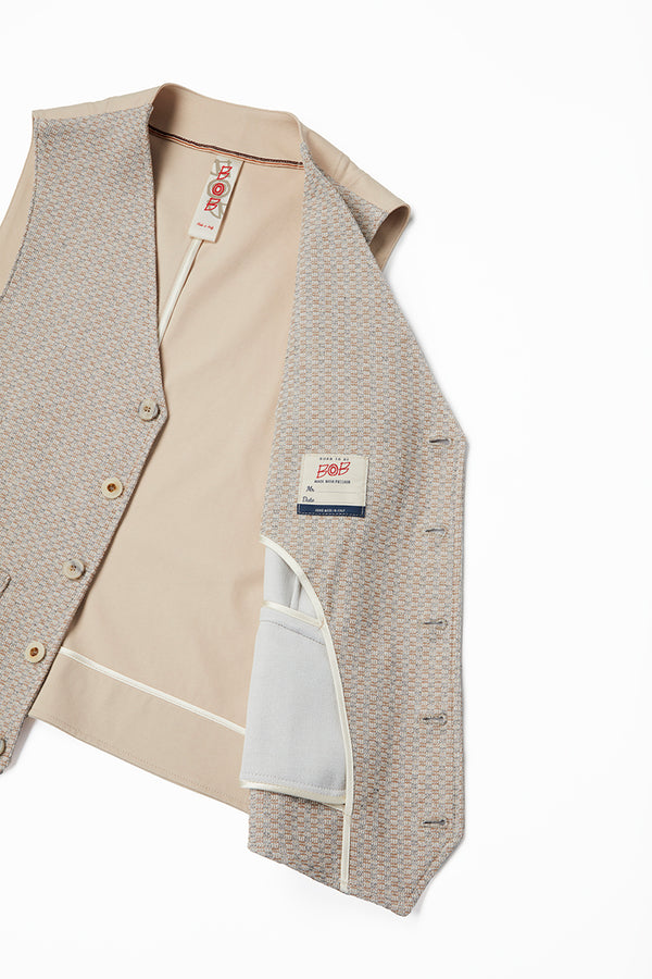 リネンテイストジレ / Col：SABBIA サンドベージュ