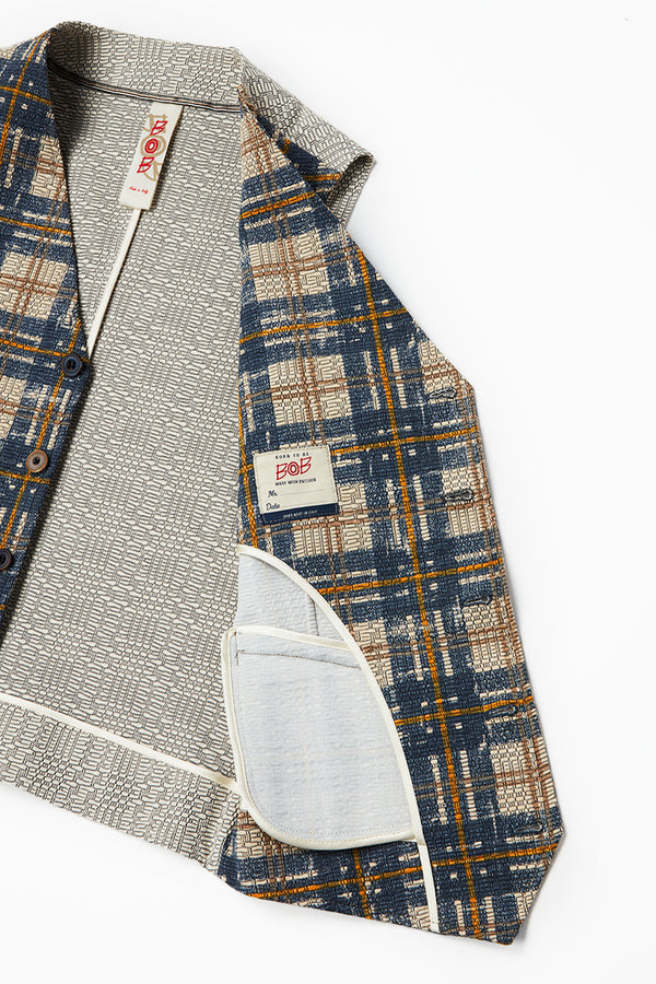 チェックプリントイージージレ / Col：VAR1 ブルーチェック