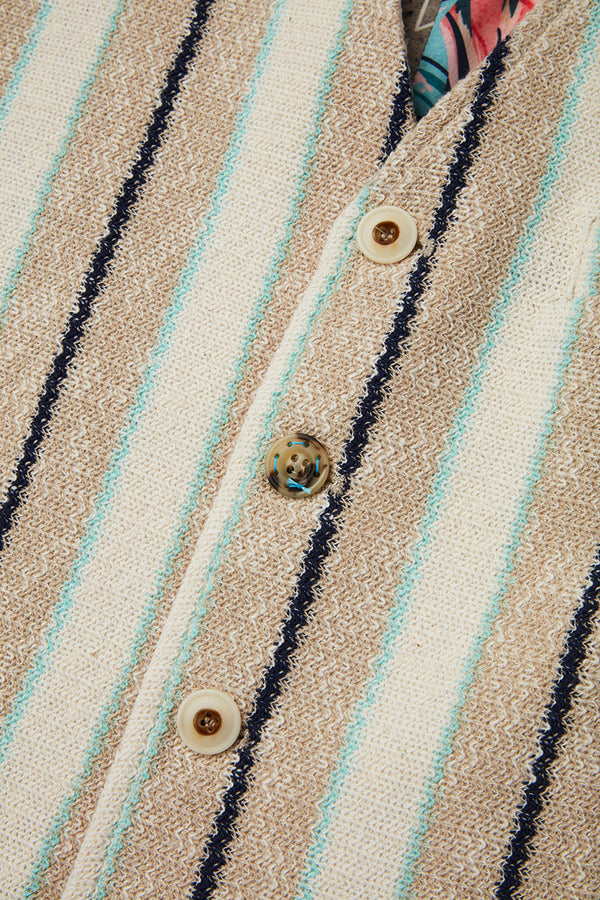 ストライプパターンラッセルジレ / Col：VAR1 サンドベージュ