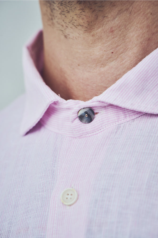 ワンポイントロゴハンドステッチシャツ / Col：BLU