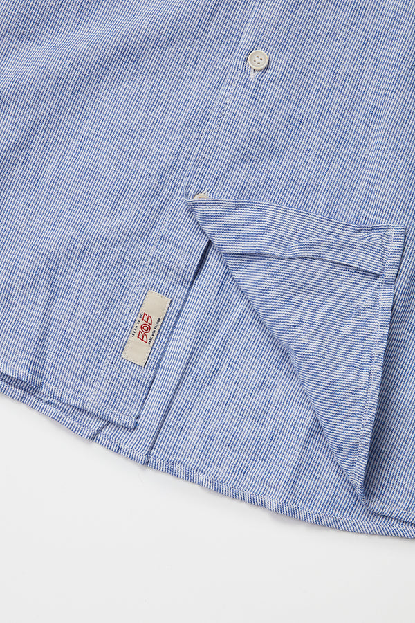 ワンポイントロゴハンドステッチシャツ / Col：BLU