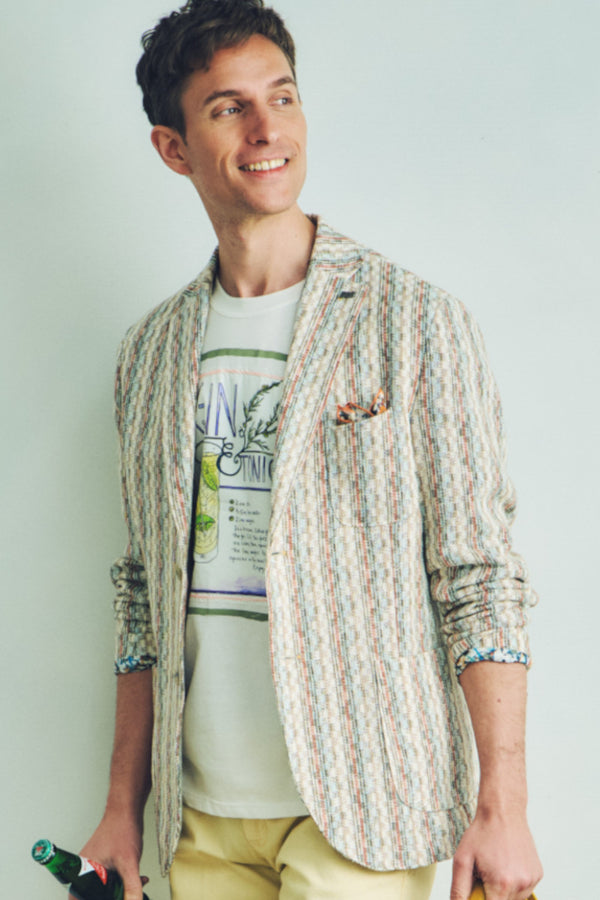 SLIGHT578 ラッセルストライプジャケット / VAR1 ベージュベース