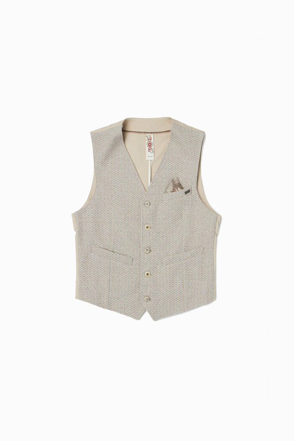 リネンテイストジレ / Col：SABBIA サンドベージュ