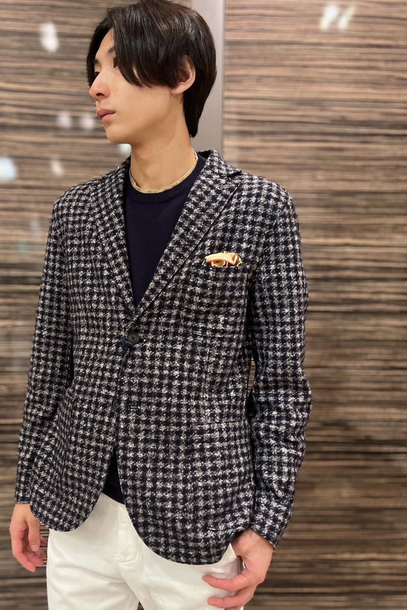 【24AW】Gingham Check Jacket HARL360JP №074741113 / VAR1 ネイビー系