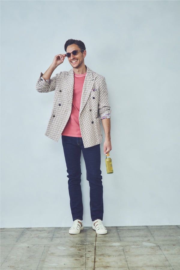 ダブルブレストラッセルニットジャケット / Col：VAR1