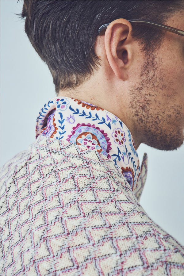 ダブルブレストラッセルニットジャケット / Col：VAR1