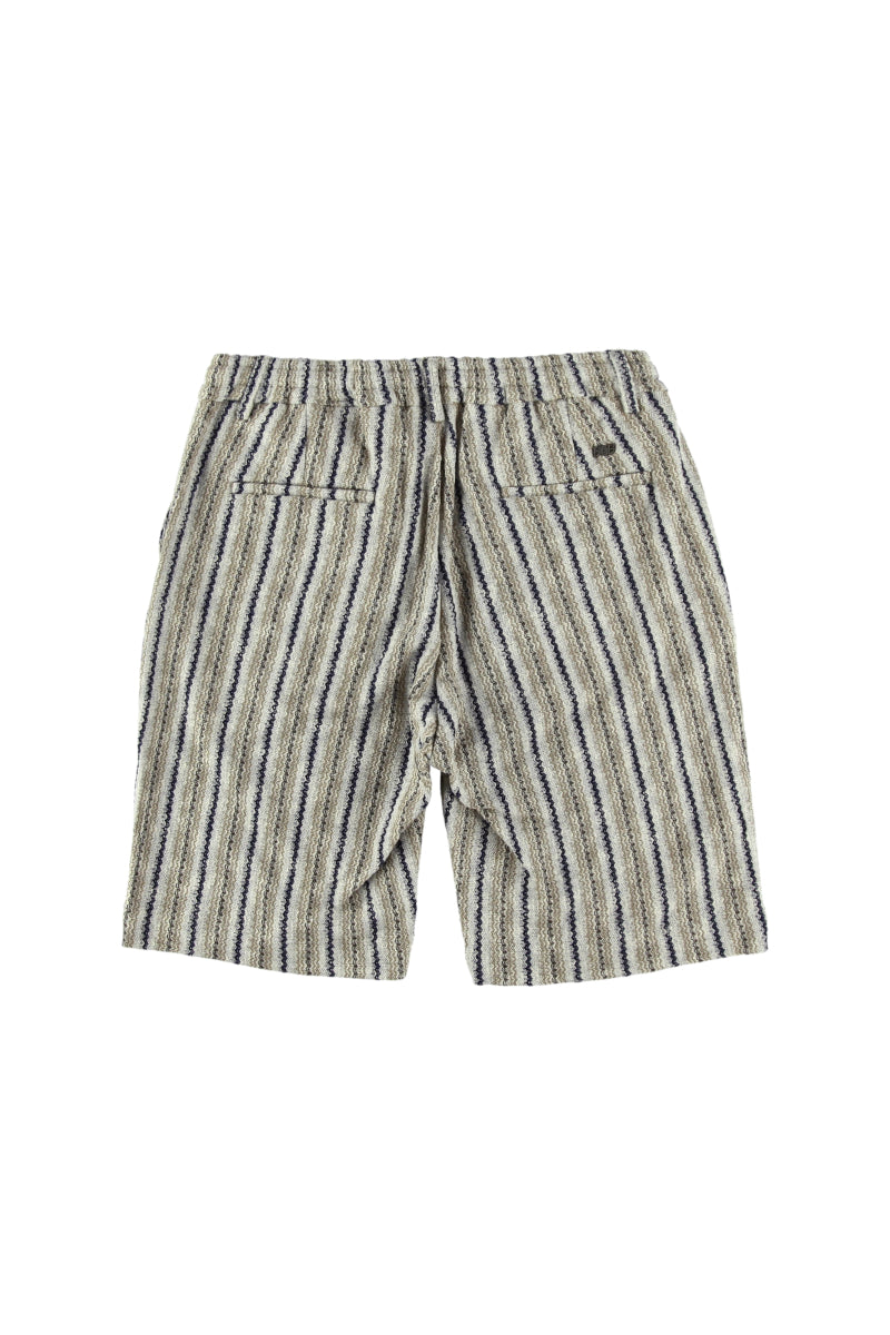 【24SS ARCHIVE ITEM】Jacquard stripe pattern knit short pants / COL：VAR1 ベージュ系