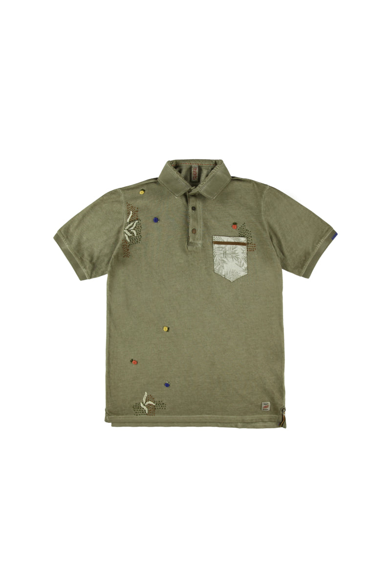 【24SS ARCHIVE ITEM】Embroidered Polo-shirt / COL：TABACCO カーキブラウン