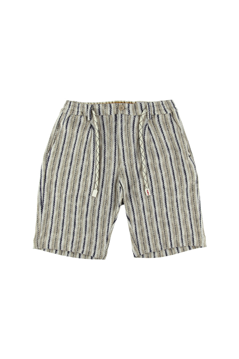 【24SS ARCHIVE ITEM】Jacquard stripe pattern knit short pants / COL：VAR1 ベージュ系