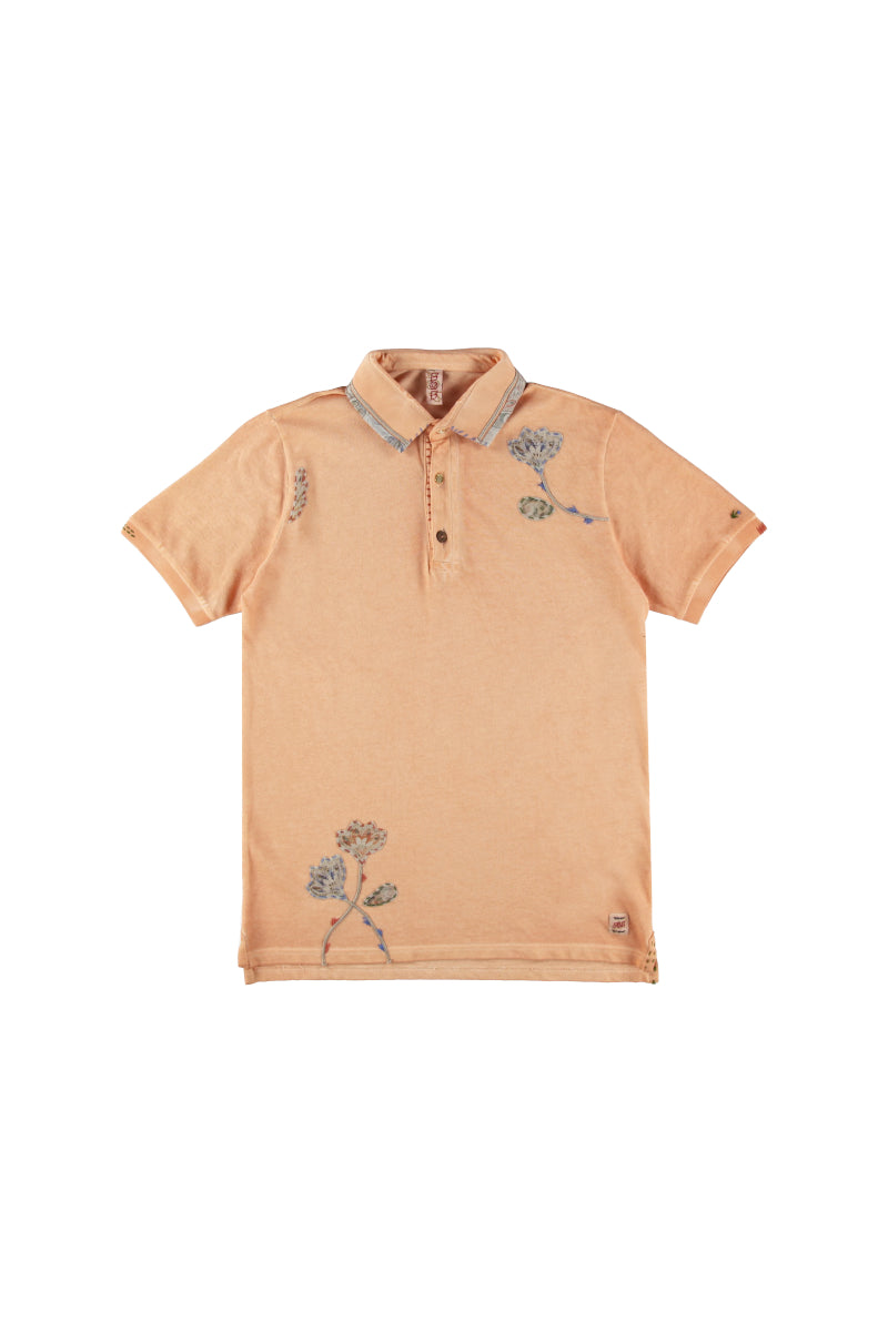 【24SS ARCHIVE ITEM】Embroidered Polo-shirt / COL：ALBICOCCA オレンジ