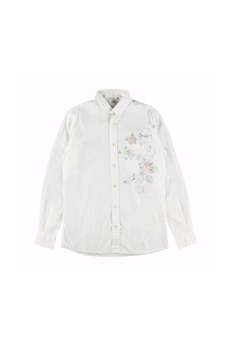 【24SS ARCHIVE ITEM】Hand Paint Shirt / Col：BIANCO ホワイト