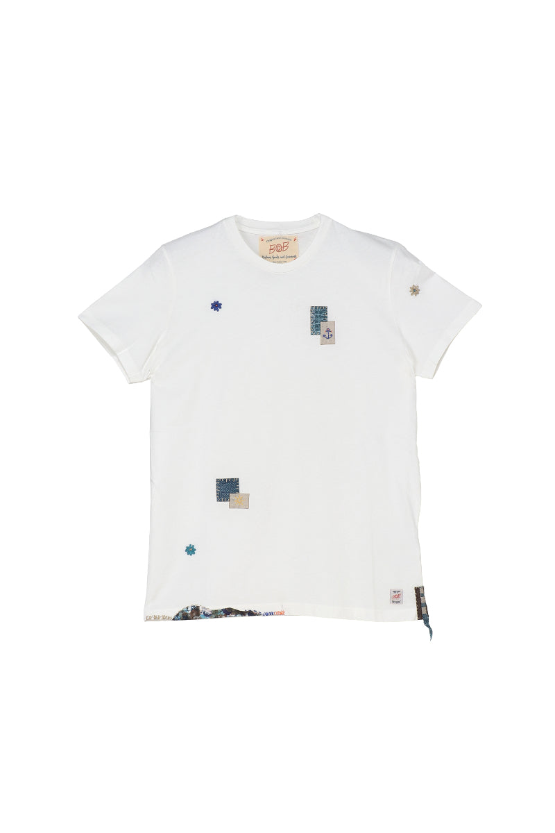 【24SS ARCHIVE ITEM】Patchwork T-shirt / COL：CREAMA ホワイト系