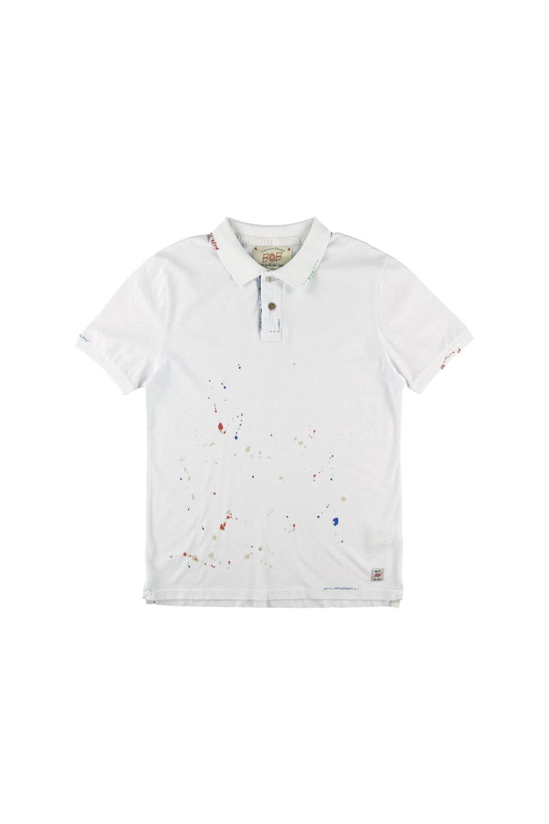 【24SS ARCHIVE ITEM】SplashPaint Polo-shirt / COL：BIANCO ホワイト