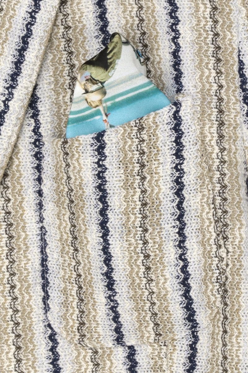 Raschel knit striped jacket / Col：VAR1　ベージュ系