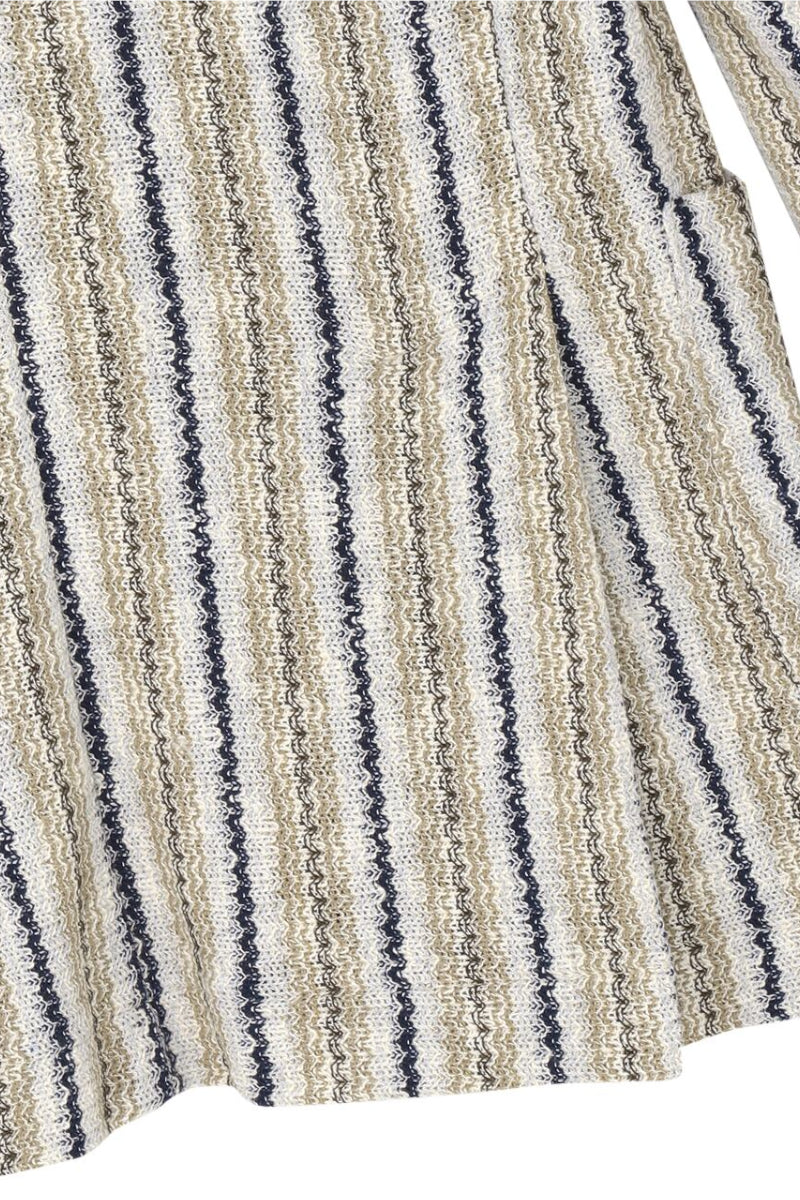 Raschel knit striped jacket / Col：VAR1　ベージュ系