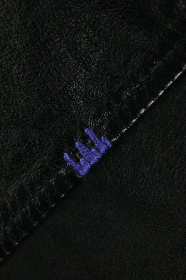 ハンドステッチシングルライダースレザージャケット / Col：BROWN ステッチカラーORANGE