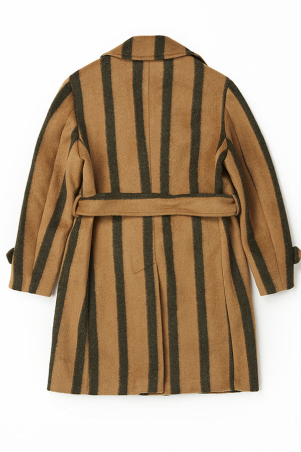 ストライプベルテッドコート / Col：VAR1 キャメル系