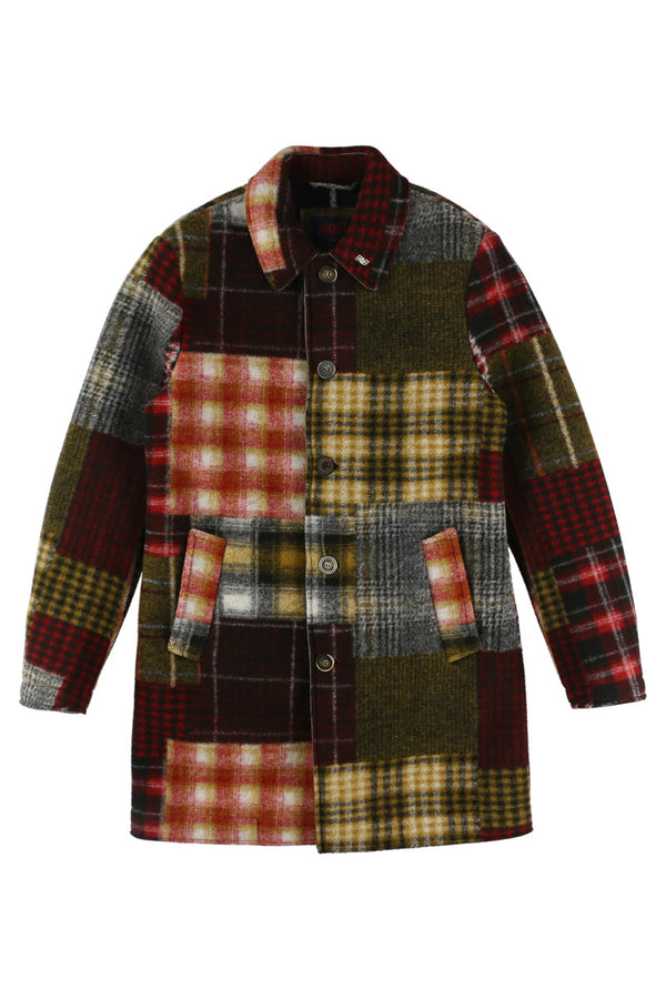 クレイジーパターン ステンカラーコート / COL：VAR2 レッド系