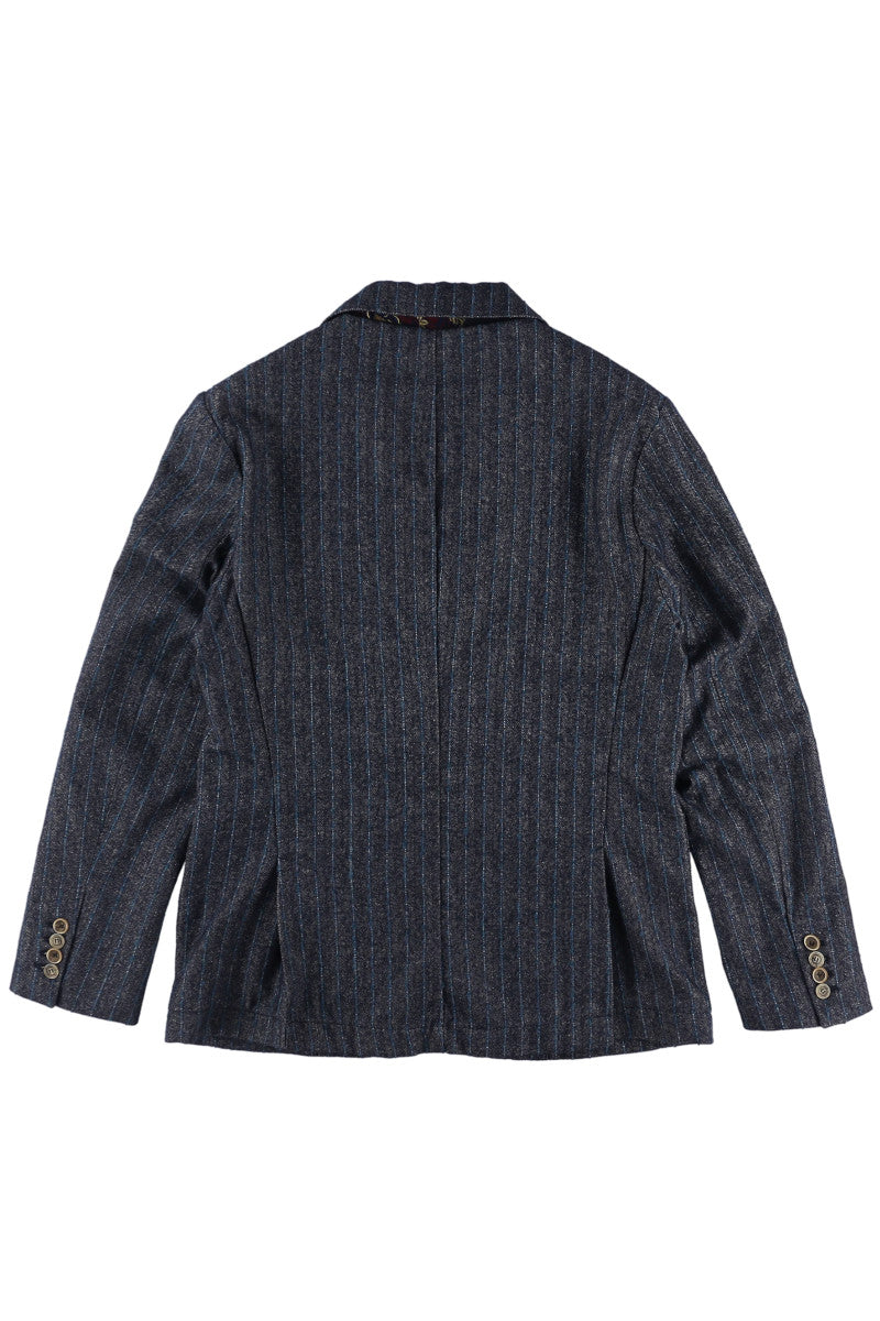 ウールストライプジャケット / COL：PERIORIO インディゴ系