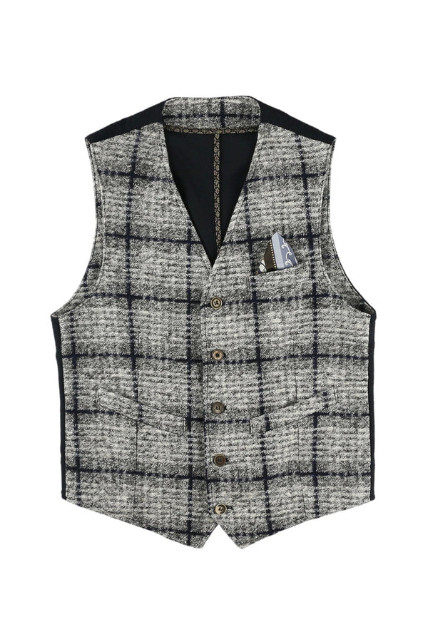 オンブレチェックジレ / COL：VAR1 ブラウン系