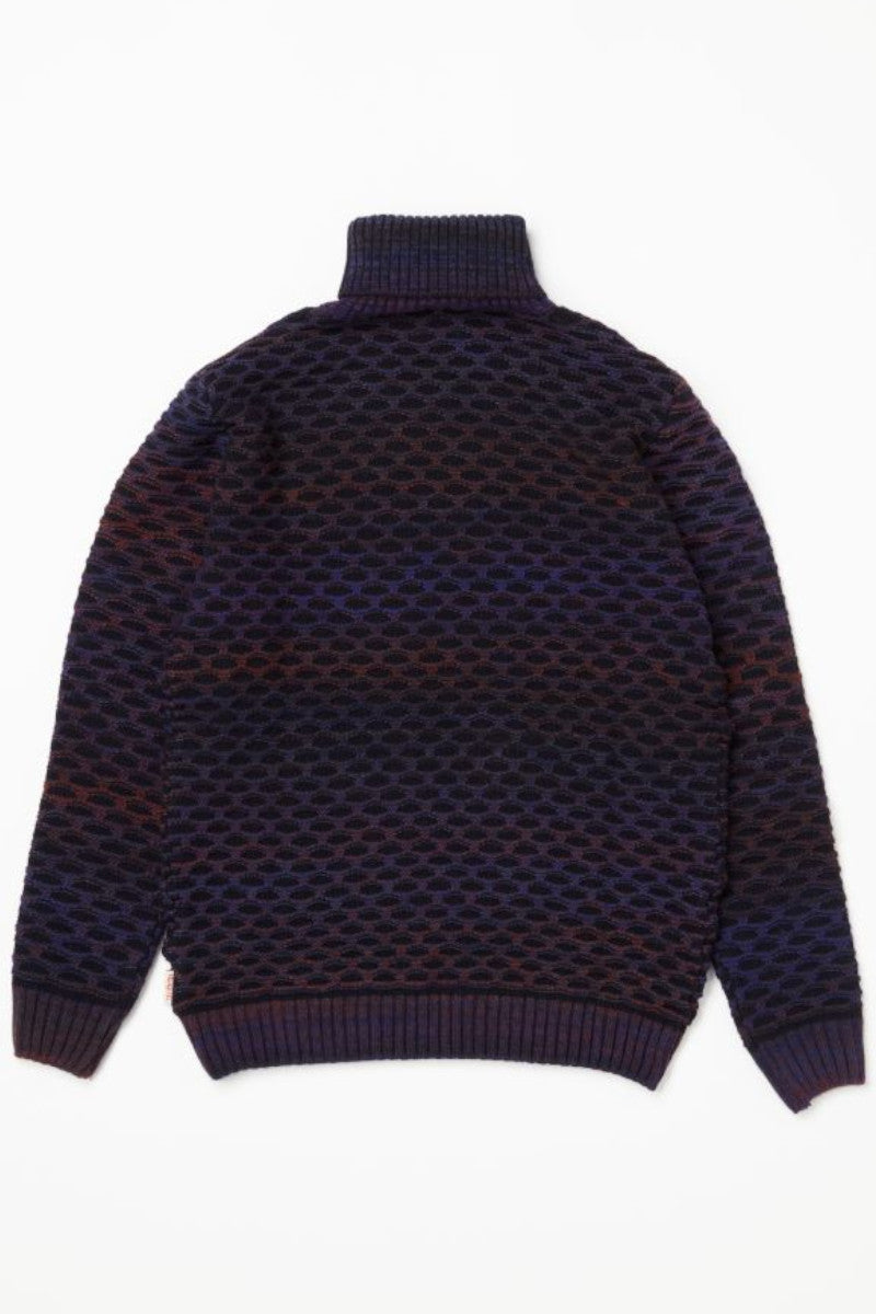 ハニカムタートルネックニット / VAR1 パープル系