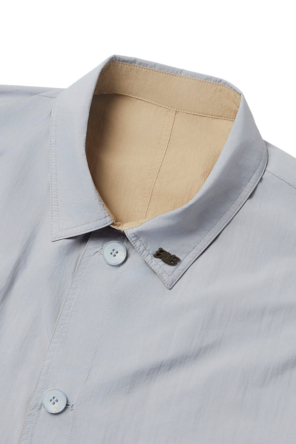 NORWICHI6 パッカブルリバーシブルナイロンコート / AVIO・CORDA スチールブルー・キナリ