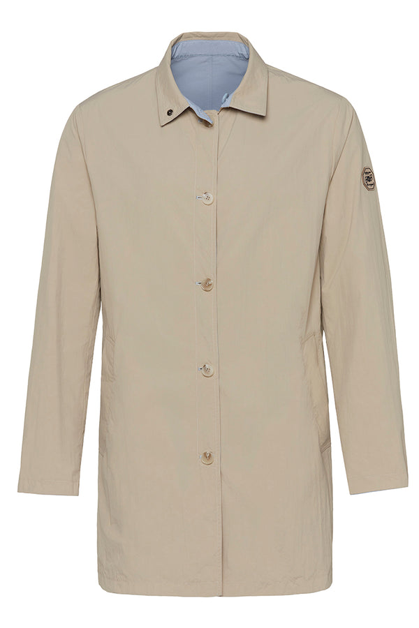 NORWICHI6 パッカブルリバーシブルナイロンコート / AVIO・CORDA スチールブルー・キナリ