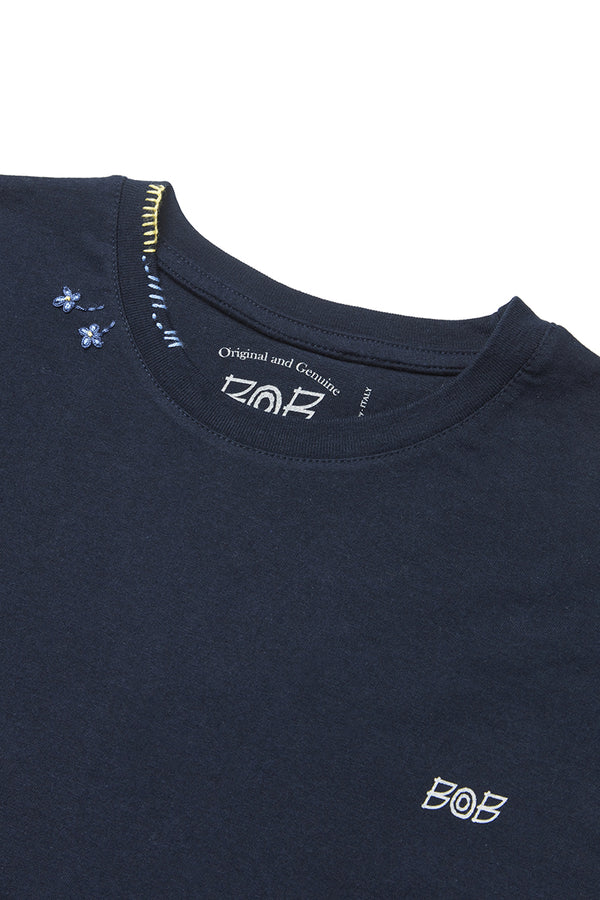 BAY 日本別注 ワンポイントロゴTEE  / BLU ネイビー系