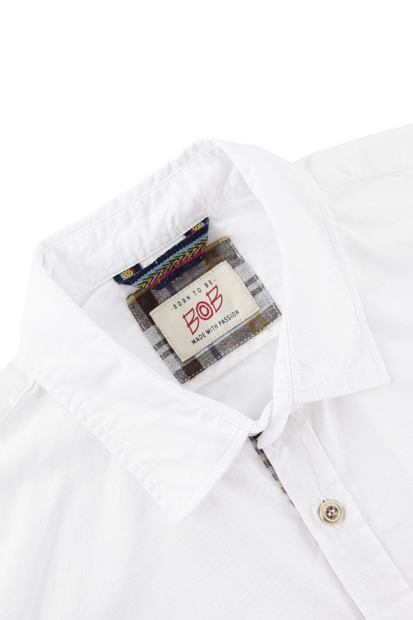 コットンファブリックシャツ / Col：NOTTE ネイビー