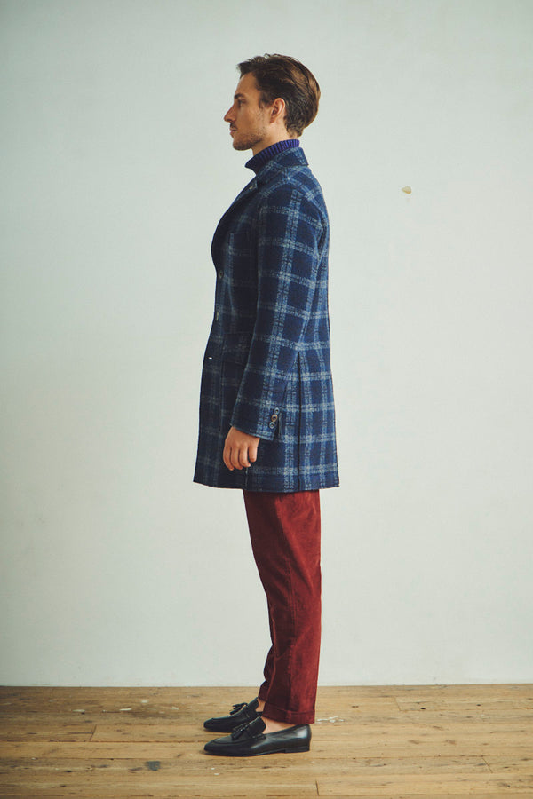 ボンディングチェックチェスターコート /   Col： VAR2 ブラック系