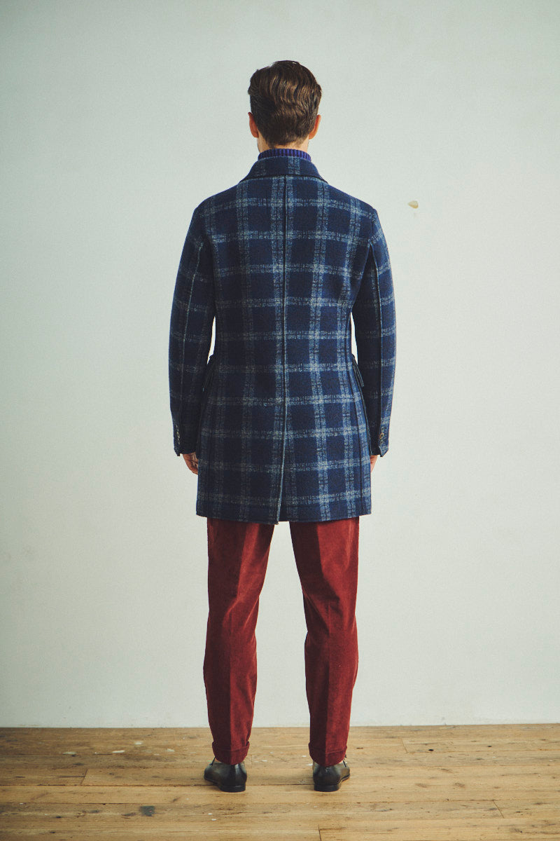 【24AW】Plaid bonding coat SHELBY385 №074741630 / VAR1 ネイビー系