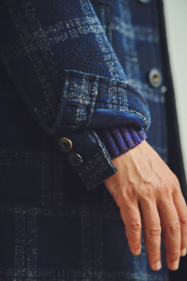 ボンディングチェックチェスターコート /   Col： VAR2 ブラック系