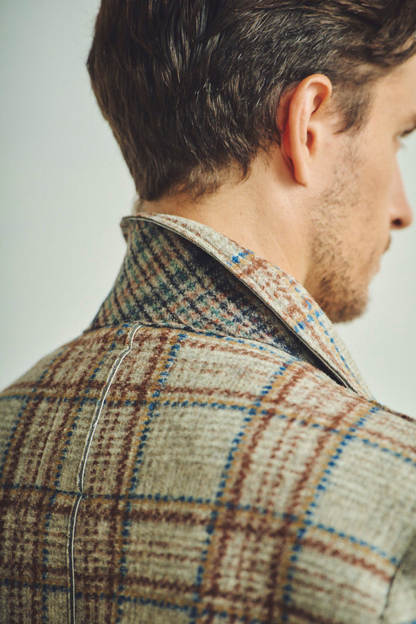 レトロチェックボンディングチェスターコート / Col：VAR2 グレー系