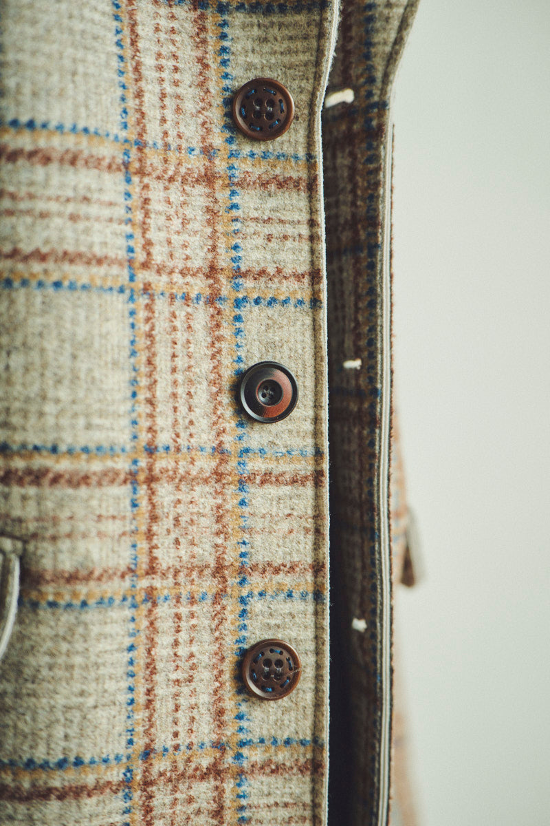 【24AW】Plaid bonding coat SHOULD399 №074741631 / VAR2 グレー系