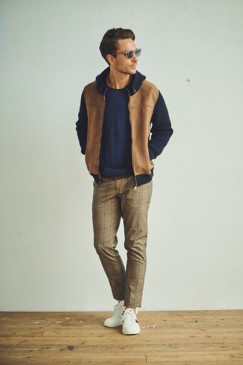 【24AW】Mixed Media Blouson 074741146 BOB SHOT / BLU