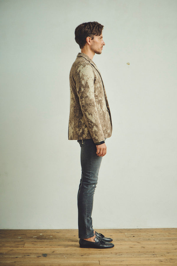 マーブルデザイン ライトウールジャケット / CASTORO ブラウン系