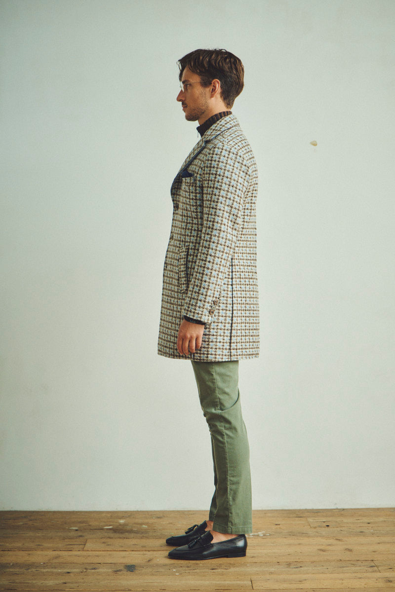 【24AW】Plaid bonding coat ANDY390 №074741602 / VAR1 グレー系