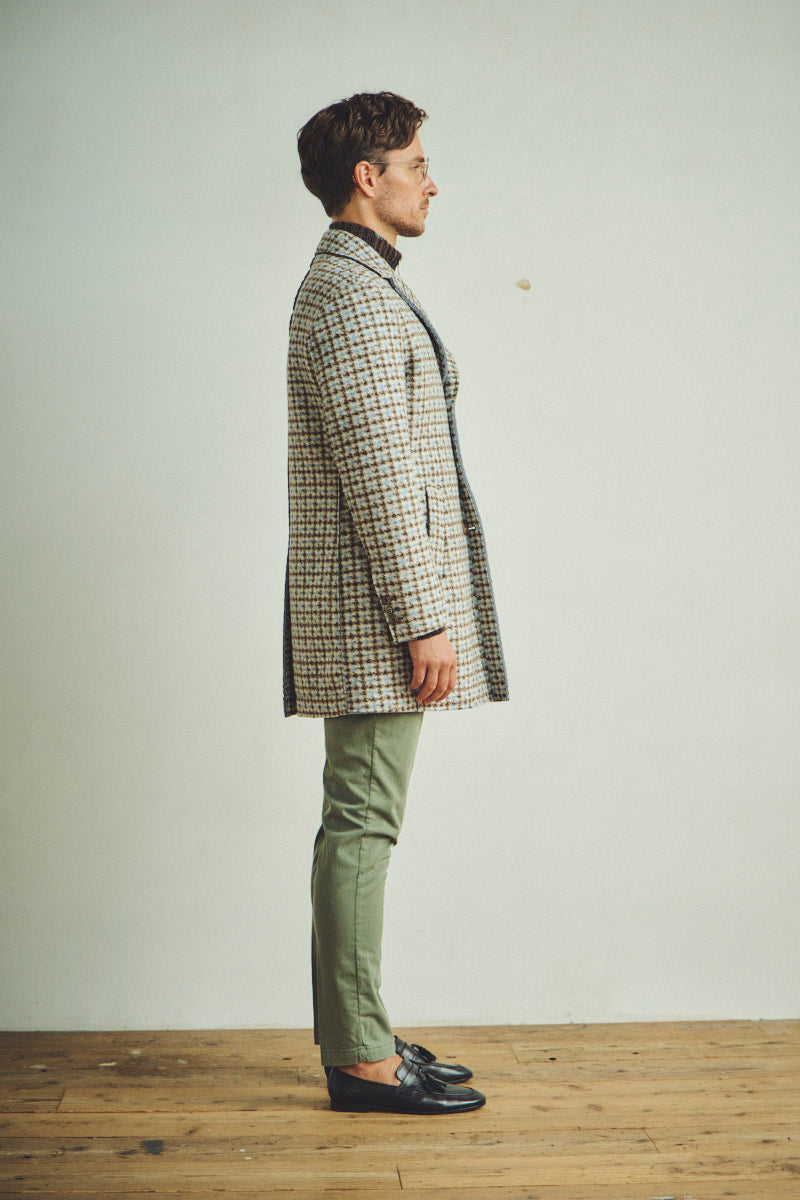 【24AW】Plaid bonding coat ANDY390 №074741602 / VAR1 グレー系