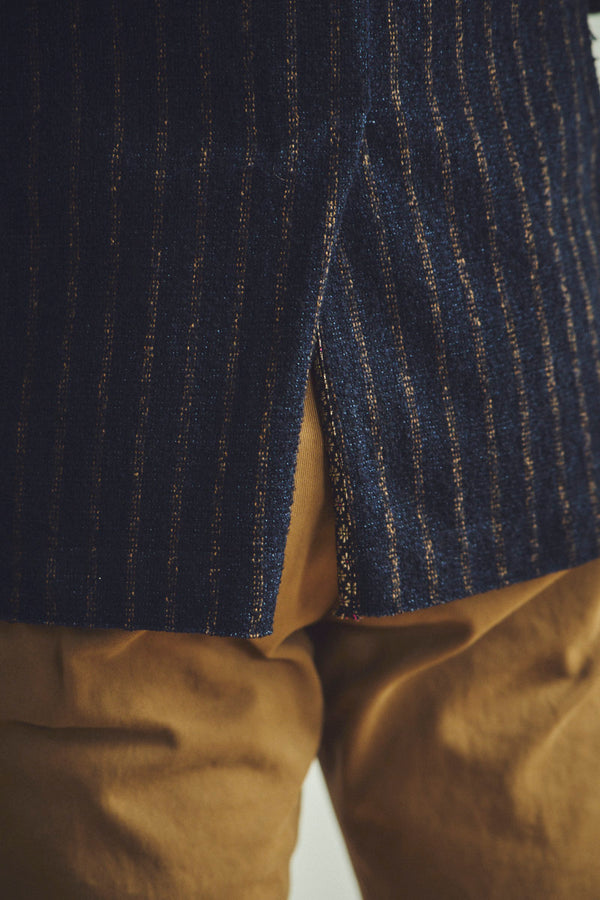 ピンストライプテクスチャードジャケット / Col：VAR1 ネイビー系