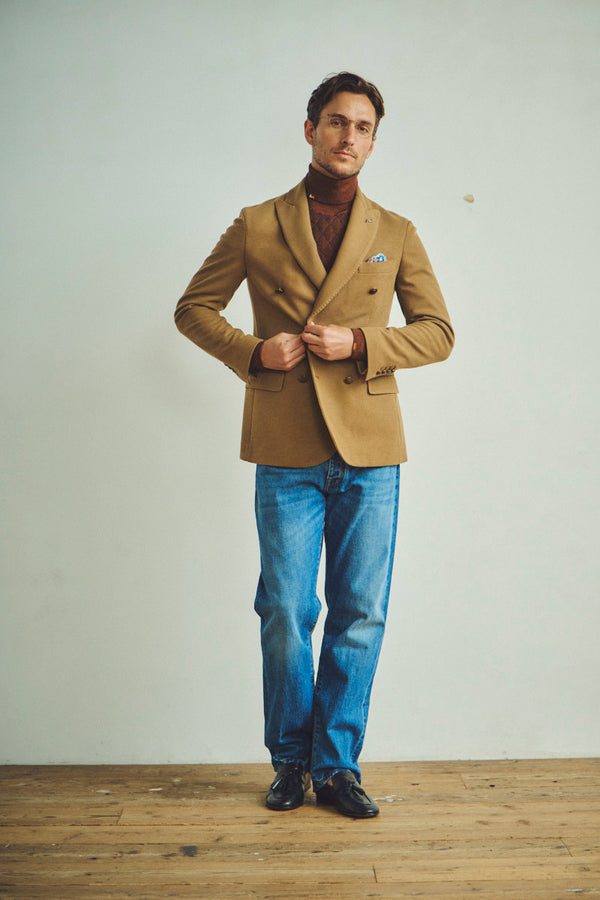 ダブルブレストニットジャケット / COL： BISCOTTO ブラウン系