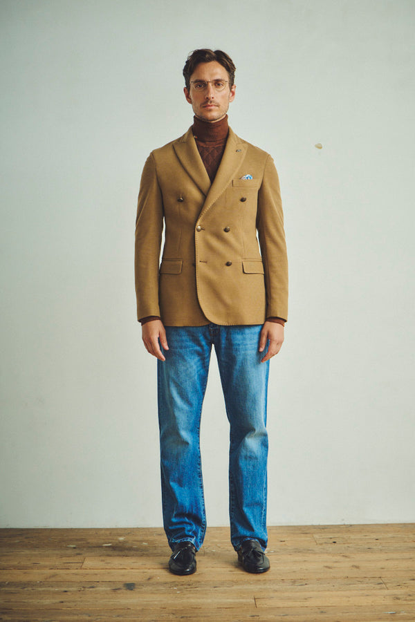 ダブルブレストニットジャケット / COL： BISCOTTO ブラウン系