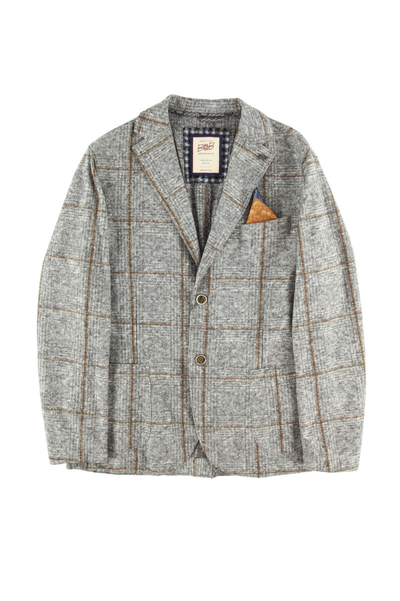 【未使用級 イタリア製 ハンドメイド】BOB チェック テーラード ジャケット 未使用級 イタリア製 ハンドメイド】BOB チェック テーラード