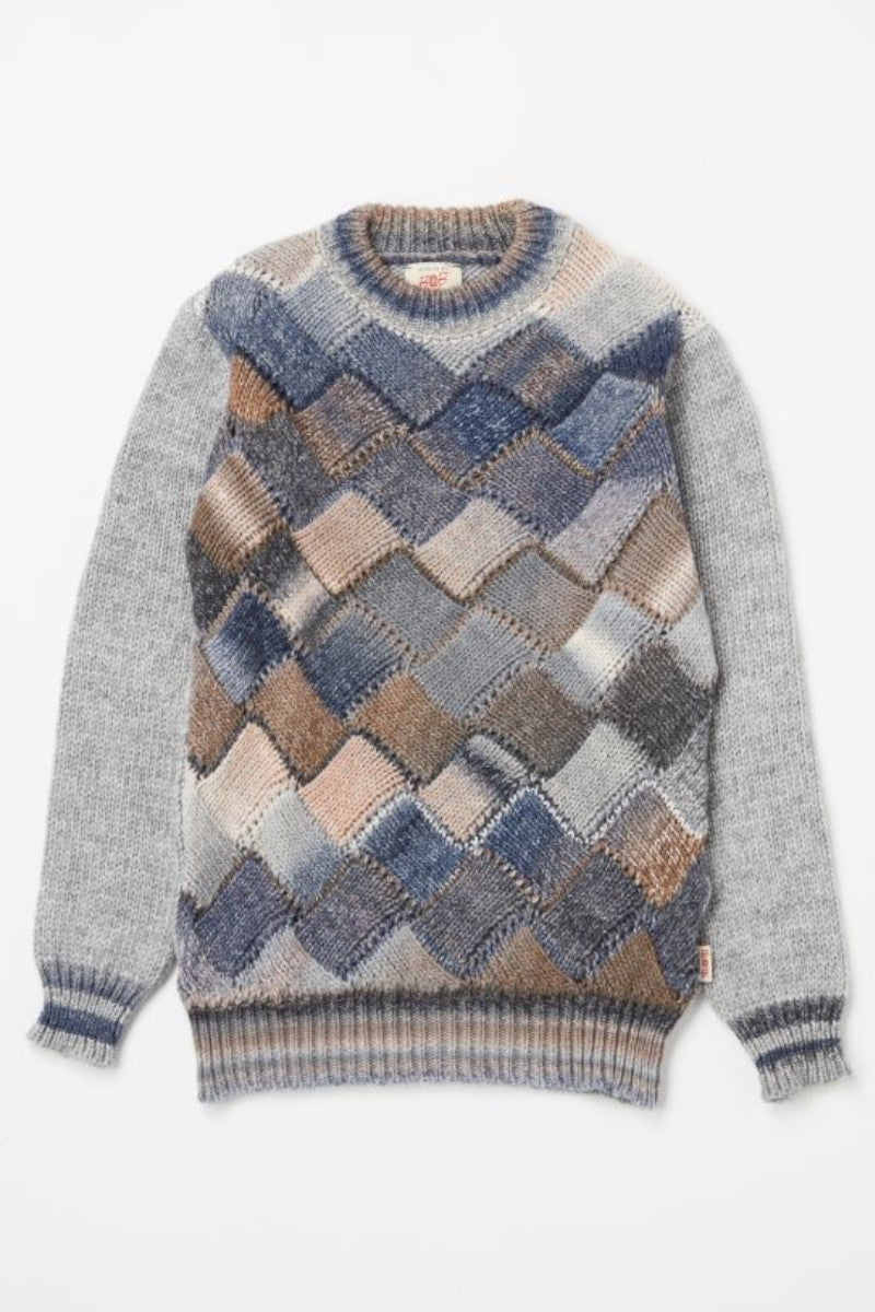 BOB ダイヤモンドパターン セーター サイズ1001 ダイヤモンドパターンニット / Col：BEIGE ベージュ系 BOB JAPAN