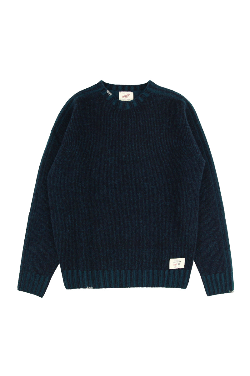 【24AW】Crewneck knit 074741725 BOB FIN / NOTTE/PETROLIO