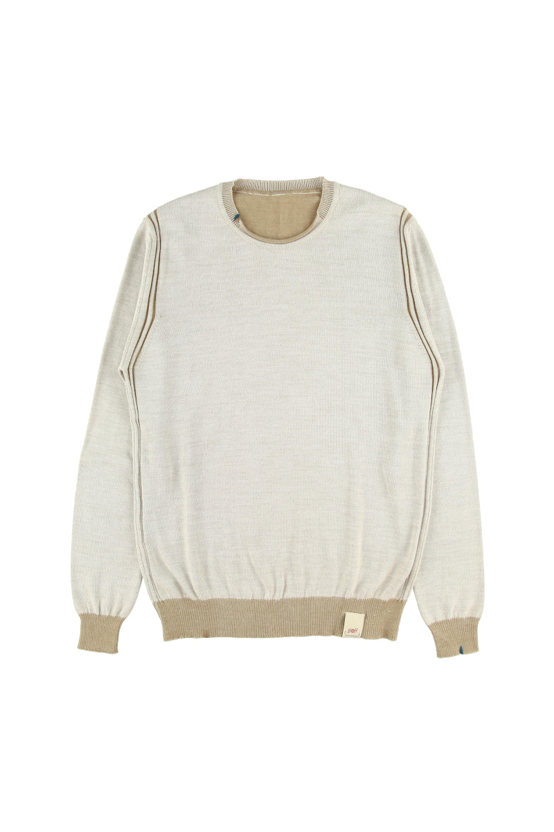 【24AW】Crewneck knit HARD №074741730 / BLU CHINA ネイビー×ブルー