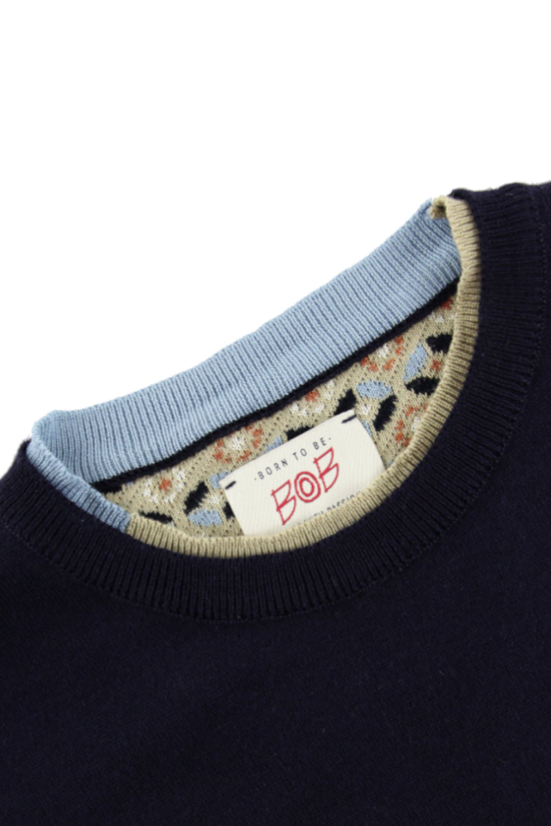 【24AW】Crewneck knit SCAFFOL/N №074741766 / BLU ネイビー系