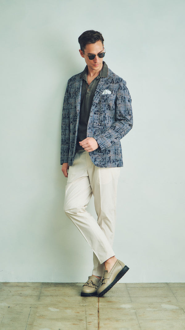 PICKY584 カスリ調グレンチェックジャケット / VAR1 ネイビー